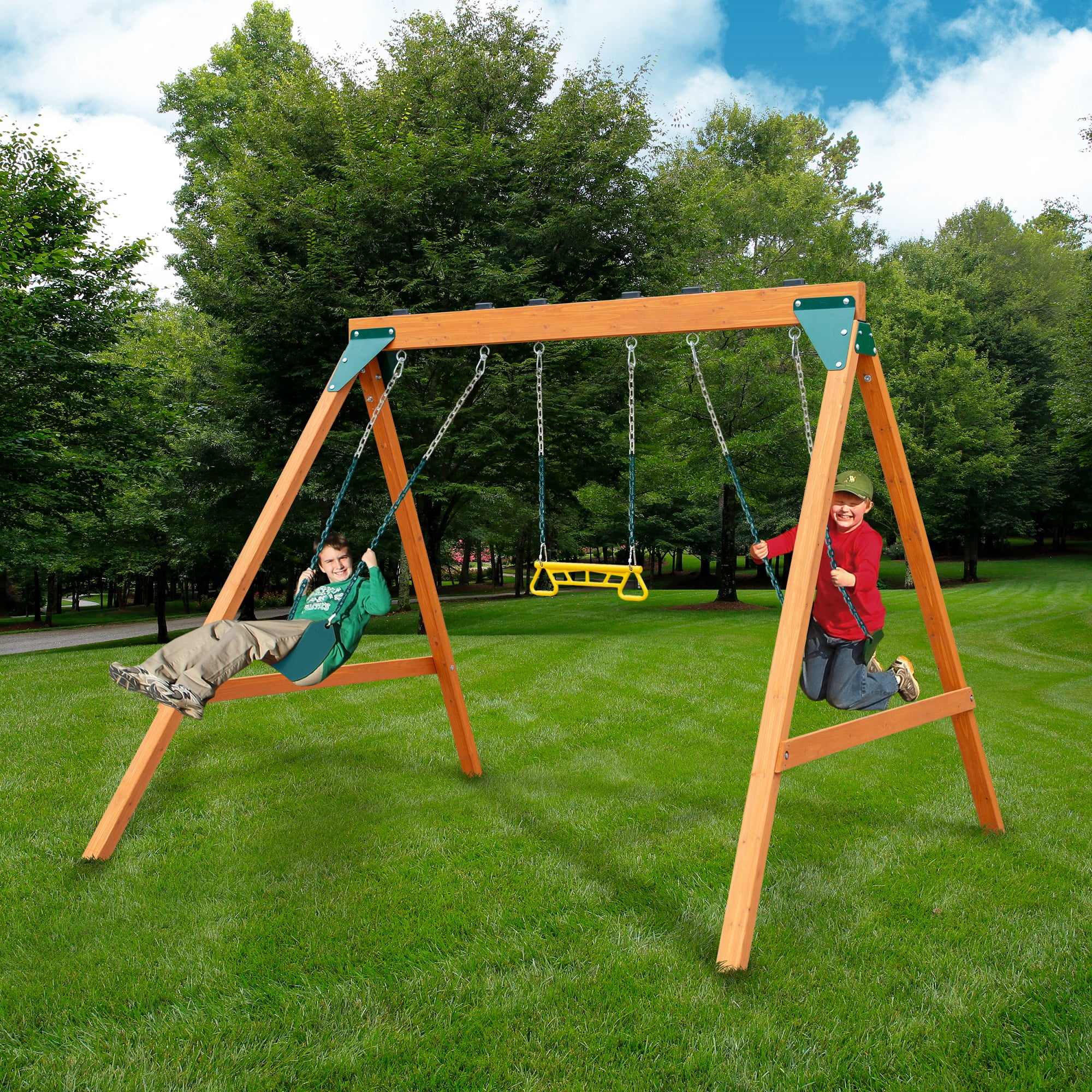 Gorilla Playsets 01-1104 Basic Wooden Swing Set with Two Swings