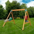 thumbnail image 3 of Gorilla Playsets 01-1104 Basic Wooden Swing Set with Two Swings and a Trapeze, Wood, 3 of 6