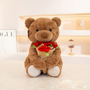 Rapeiae A Gift pour le Jouet de peluches d'ours mignon avec Rose rouge