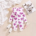 thumbnail image 4 of UAMVSH Newborn Baby Jumpsuit Fleece Sherpa Winter Long Sleeve Hooded Romper Comfy Soft Heart Print Cute Onesies for Baby Girl, 4 of 7