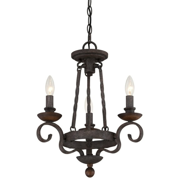 Quoizel Nbe5303 Noble 3 Light Chandelier - Black