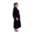 thumbnail image 3 of Puffy Cotton Adult Unisex Kimono Bath Robe Natural Soft Cotton - Black, 3 of 6