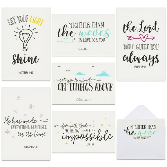 Best Paper Greetings Christian Encouragement Cards - Blank Christian Stationery for Personal Messages - Scripture Stationery with Bible Verses - Encouragement Cards with Envelopes - 48-Pack, 4" x 6"