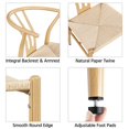 thumbnail image 4 of Yaheetech Set of 2 Mid-Century Modern Weave Arm Chairs Dining Chair, Wood, 4 of 9