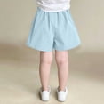thumbnail image 5 of Cethrio Girls Summer Shorts, Relaxed Fit Casual Elastic Waist Knitting Cotton Kids Shorts Blue Size 12-13 T, 5 of 5