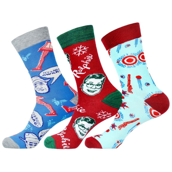 A Christmas Story Adult Movie Inspired Design 3 Pack Crew Socks