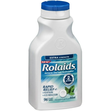 Rolaids Extra Strength Mint Antacid, 96 CT (Pack of 3)