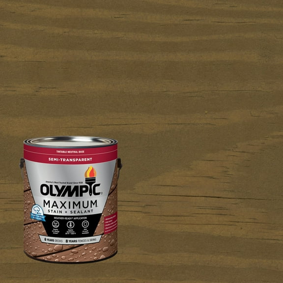 Olympic Maximum 1 Gallon ST-2009 Dark Ash Semi-Transparent Exterior Stain and Sealer in One Low VOC