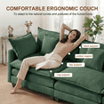thumbnail image 4 of Dioepic Cloud Chenille 4-Seat Living Room Sectional Sofa Modern Couch 146" with 2 Ottoman & 4 Pillows, Green, 4 of 6