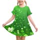 thumbnail image 1 of Niñas Vestido de Día de San Patricio para 3-12 Años Niños Niños Verano Casual Manga Corta Cuello Redondo Vestido Torcido, 1 of 9