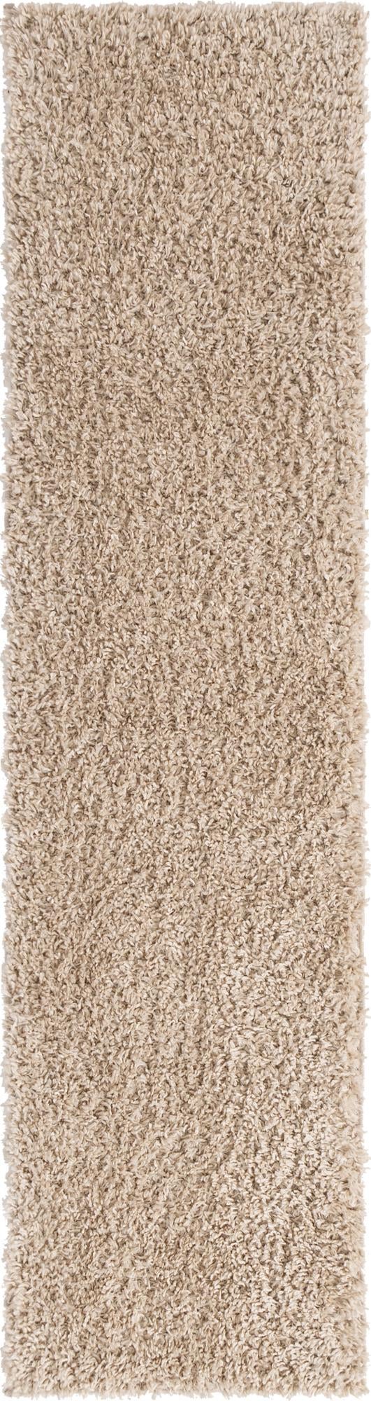 Unique Loom Davos Shag Rug Linen 2' 2" x 8' Runner Solid Comfort Perfect For Bathroom Hallway Mud Room Laundry Room - image 3 of 7