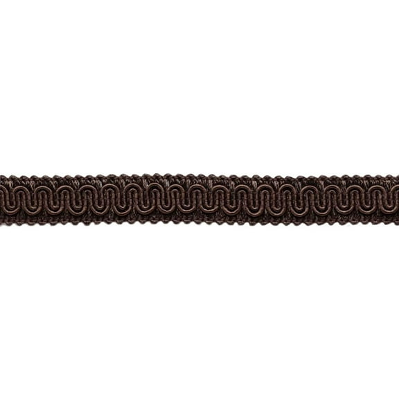 5/8" (1.5cm) Basic Solid Collection Scroll Gimp Braid Trim # 0058SG, Mocha Brown #D2 (Dark Chocolate Brown) Sold By The Yard (36"/3 ft/0.9m)