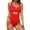 Red, variant on Sngxgn Women's Swimsuit Tummy Control V Neck Bathing Suits(Hot Pink,S)