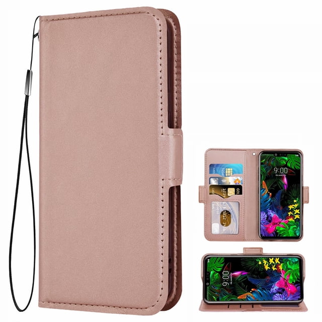 Étui de Téléphone Mobile pour Lg G8 en Cuir, Étui à Rabat Lg G8 pour Étuis de Téléphone Mobile Lg G8, Rose