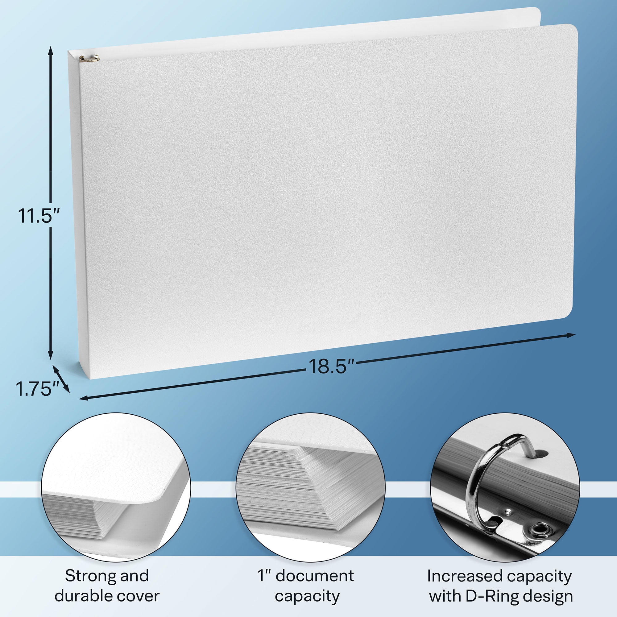 11x17 1" White Poly Binder 2-pack