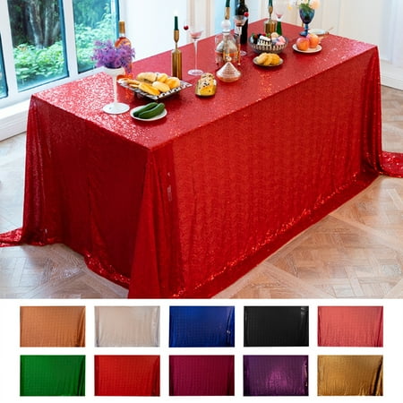

Beechoice Sequin Wedding Tablecloth Sequin Tablecloth Rectangle Glitter Table Cover Metallic Sequence Table Clothes for Birthday Party Baby Shower Wedding