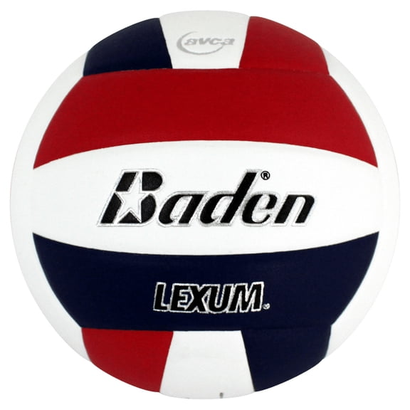 Baden Lexum Official Size Composite Microfiber Indoor Volleyball - Red/Navy/White