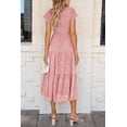 thumbnail image 3 of PRETTYGARDEN Women's Floral Midi Dress Summer Cap Sleeve Smocked Ruffle A Line Long Flowy Wedding Guest Dresses, 3 of 7