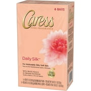 Caress Daily Silk White Peach & Orange Blossom Moisturizing Beauty Bar Soap, 3.15 OZ - 6 Pack