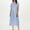 Blue#374, variant on Wowcloth Striped Lapel Button Down Shirt Dress,Summer Casual Button up Short Sleeve Long Shift Dress