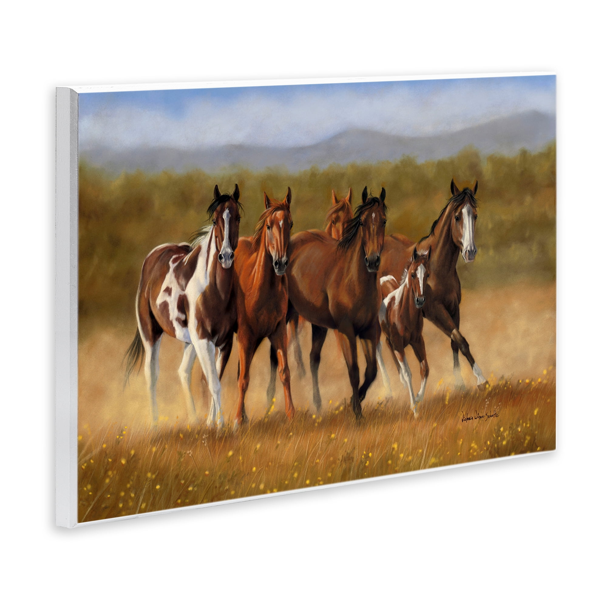 Stupell Industries Foal's First Run Animals & Insects Painting Unframed Art Print Wall Art, 15 x 10