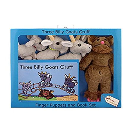 The Puppet Company Traditional Story Sets Three Billy Goats Gruff & Troll Book and Finger Puppets Set