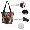 thumbnail image 4 of Balery Colorful Flower German Shepherd Bolsa de Hombro con Diseño, Bolsa Grande y Duradera, Bolsa Versátil para Compras, 4 of 6