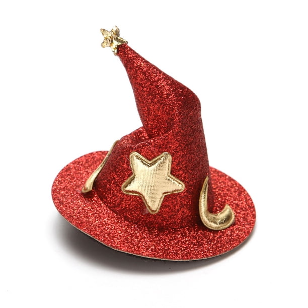 Yuarrent Pinza para el pelo para sombrero de Halloween, accesorio para ropa, accesorios para fiesta de disfraces, tocado para niños, adorno para el pelo, Kits de decoración para fiestas Rojo