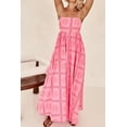 thumbnail image 3 of Women's Cutout Back Printed Square Neck Maxi Cami Dress with Ruched Smocked Details 95% Polyester 5% Elastane Fabric, 3 of 21