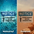 thumbnail image 5 of (2 Pack) Please Shower Before Entering Pool OSHA Notice Sign 7 Inch X 5 Inch Vinyl Label Decal Sticker Weather Resistant, UV Protected for Workplace, Business, and Construction Site,, 5 of 7