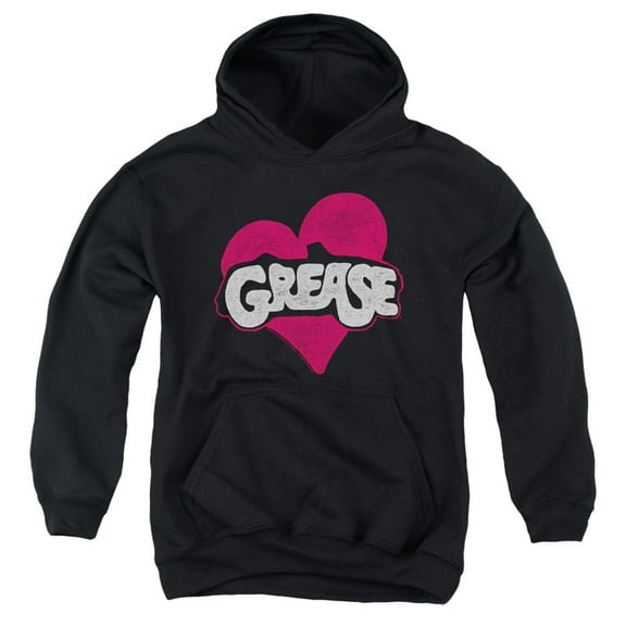 Grease Heart Youth Pullover Hoodie Sweatshirt Black