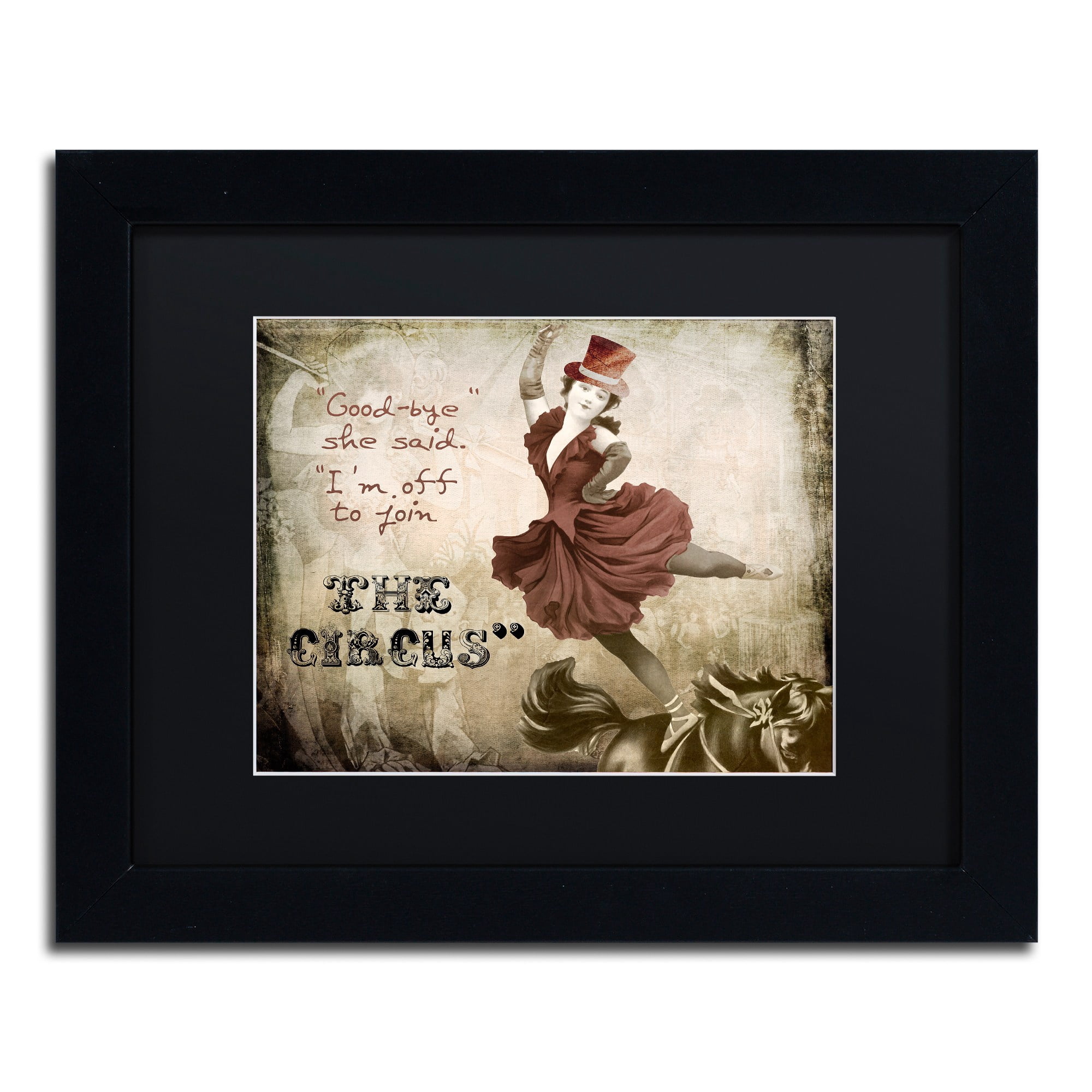 Trademark Fine Art "Join The Circus" Canvas Art by Color Bakery Black Matte, Black Frame