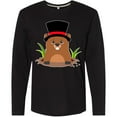 thumbnail image 3 of Inktastic Groundhog Day with Groundhog in Top Hat Long Sleeve T-Shirt, 3 of 5