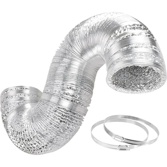 Ducting Simple Deluxe de aluminio flexible sin aislamiento de 25 pies y 10 cm