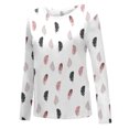 thumbnail image 5 of Pntutb Mujer Casual Cuello Redondo Manga Larga Impreso Camisa Suelta Blusa tops PNTUTB Pntutb-6406, 5 of 5