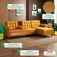 thumbnail image 3 of Sofá Cama Modular de Lino Mostaza Modelo Mosley Makora, 3 of 7