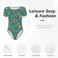 thumbnail image 4 of Balery Jungle Animals Body de cuello redondo de manga corta para mujer Tops de manga corta Tops básicos-X-Large, 4 of 7
