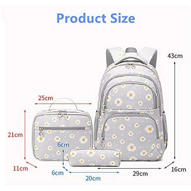 Mochilas escolares 3 en 1 para ninas mochila para escuela primaria mochila para ninos bolsa de libros con estuche para el almuerzo JFHHH pequena Walmart en linea