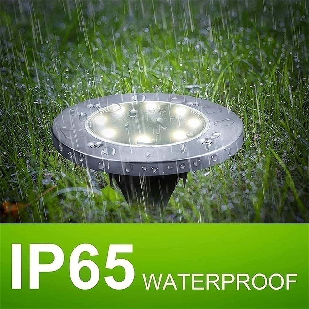 12 Pack Solar Lights Outdoor, Disk Lights Solar Powered, Outdoor in-ground Solar Lights for Landscape, Walkway, Lawn, Steps Decks, Pathway Yard Stairs Fences, LED lamp, Waterproof(White)