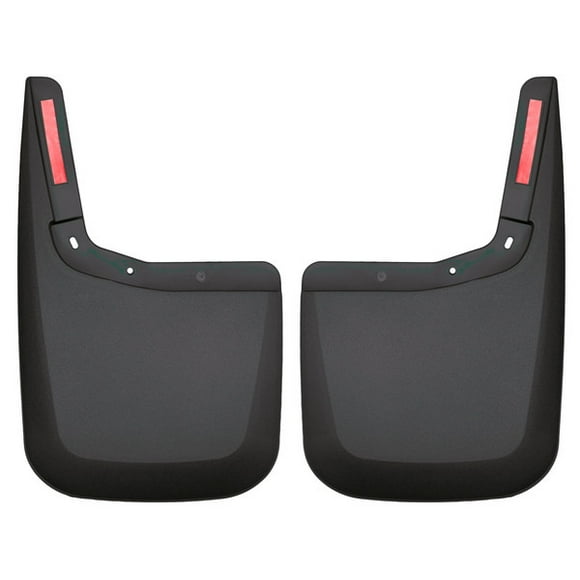Fits 2015-2020 Ford F-150 Husky Liner Mud Flap 59441 Custom Mud Guards; Direct-Fit; Set of 2; Contoured; Without Logo; Black; Thermoplastic; Screw On