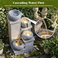 thumbnail image 4 of PUKNLY 4-Tier Cascading Water Fountain, 23 Inch Waterfall Fountain with Warm White LED Lights & Pump for Patio, Balcony, Deck, Garden, Yard Decor, 4 of 7