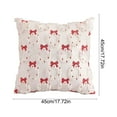 thumbnail image 3 of Decorative Throw Pillow Covers, 17.7x17.7in Bow Pillowcases, Christmas Aesthetic Room Decorative Pillow Covers for Couch Sofa Bedroom(Beige), 3 of 6
