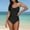 Black, variant on Women's One Piece Swimsuit Tummy Control Slimming Bathing Suit Color Block Spaghetti Strap 1 Piece Swim Suit Swimwear