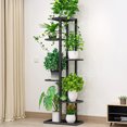 thumbnail image 2 of Estante de flores de interior forjado Soporte de flores para el hogar para sala de estar con balcón Negro 108cm Sunnimix Estante floral de hierro, 2 of 8