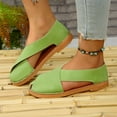 thumbnail image 5 of Hopeusnice Women's Flats Shoes Non-Slip Breathable Soft Flat Heel Closed-Toe Sandals Flock Summer And Fall Shoes Trendy Almond Toe Shoes for Beach Almond Toe Slip-Resistant Walking Shoes Green 43, 5 of 9