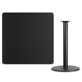 thumbnail image 3 of Flash Furniture 42'' Square Black Laminate Table Top with 24'' Round Bar Height Table Base, 3 of 3