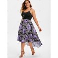 thumbnail image 3 of Ojal floral cráneo alto-bajo de Halloween más el vestido Tamaño Rosegal Vestidos casuales de talla grande, 3 of 5