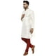 SKAVIJ Hommes Kurta Pyjama Ensemble Robe de Mariée Indienne en Soie Off-White M France – image 5 sur 6