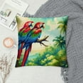 thumbnail image 2 of JRXY Decorative Throw Pillow Covers Summer Colorful Hawaiian Tropical Plants Palm Leaf Pillows Cover Parrots Sea Beach Hawaiian Palm Tree Banana Leaf Flowers Outdoor Pillows Covers White, 2 of 5