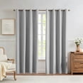 thumbnail image 2 of Blackout Curtains - Insulated Sunscreen Drapes, Room Darkening No-Drill Window Coverings for Bedroom & Living Room, Modern Chic Polyester Fabric, Light Blocking & Heat Insulating Gray, 2 of 6